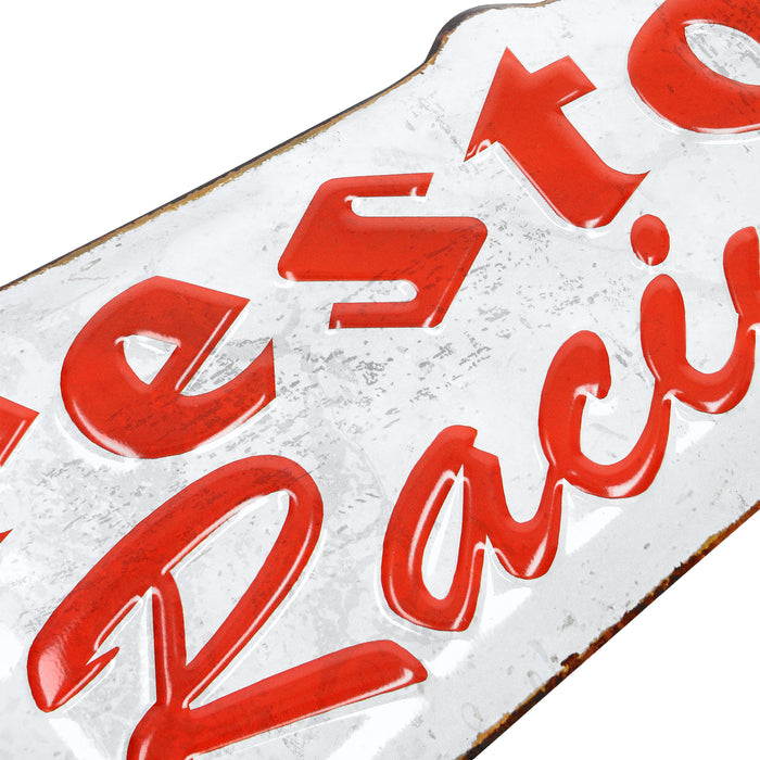 Firestone Racing - vintage metal sign - logo cutout