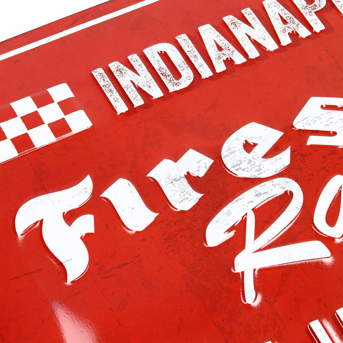 Firestone Racing - vintage metal sign - rectangular red